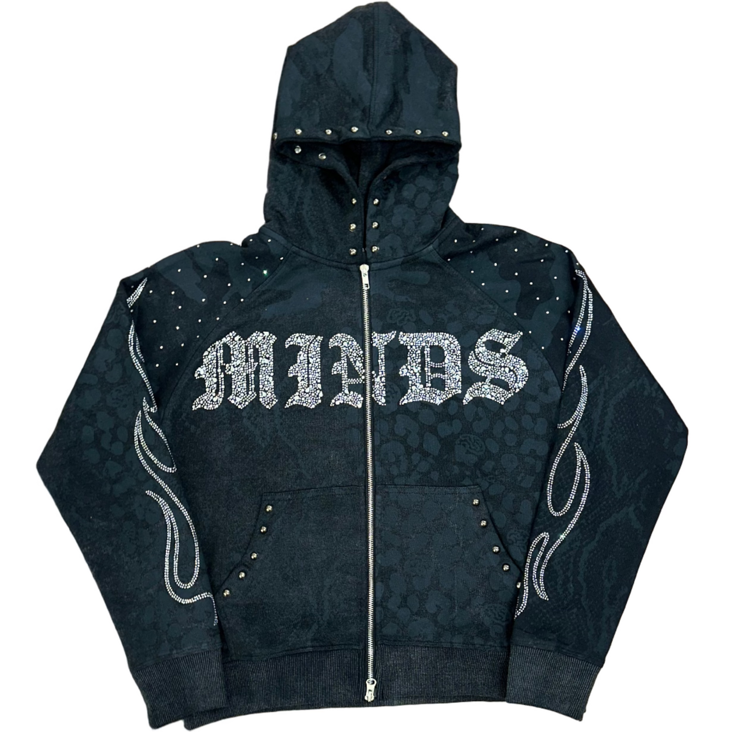 Minds "Blackout" Rhinestone Zip Up