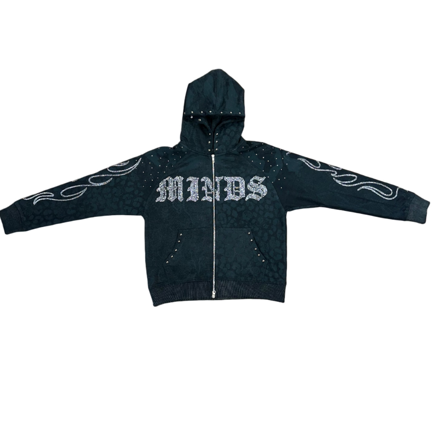 Minds "Blackout" Rhinestone Zip Up
